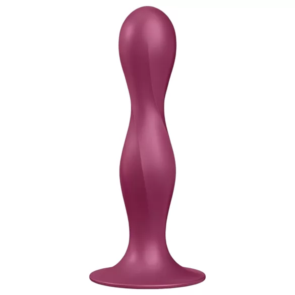 Satisfyer Double Ball-R - dildo med sugkopp - viktad - röd