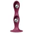 Satisfyer Double Ball-R - dildo med sugkopp - viktad - röd