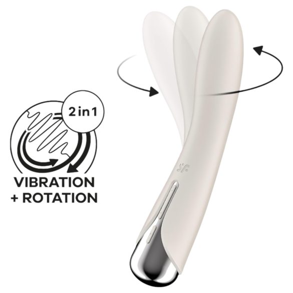 Satisfyer - G-punktvibrator med roterande huvud - beige