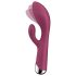 Satisfyer - roterande rabbit vibrator med klitorisstimulator - röd