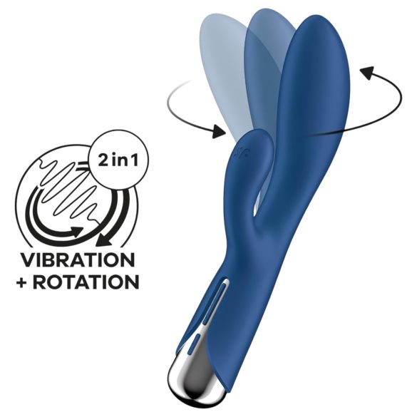 Satisfyer - roterande rabbit vibrator - klitorisstimulator - blå