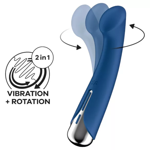 Satisfyer - G-punkt vibrator med roterande topp - silikon blå