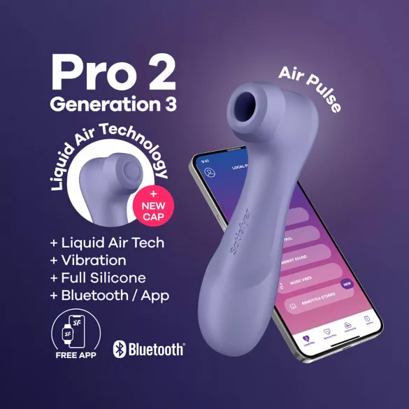 Satisfyer Pro 2 Gen3 - App-styrd luftvibrator för klitoris (lila)