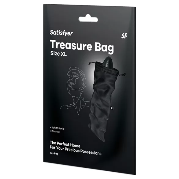 Satisfyer Treasure Bag XL - diskret förvaringspåse - stor (svart)