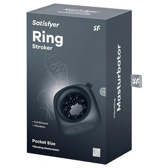 Satisfyer Ring Stroker - uppladdningsbar, vibrerande masturbator (svart)
