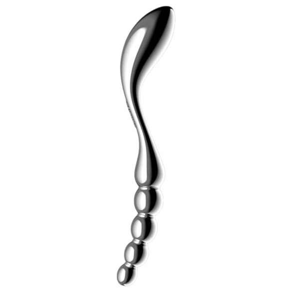Satisfyer Star Force 1 - ståldildo med kulor - silver