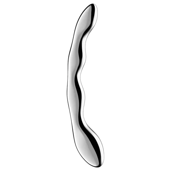 Satisfyer Cosmic Crest 2 - ståldildo med vågig design - silver