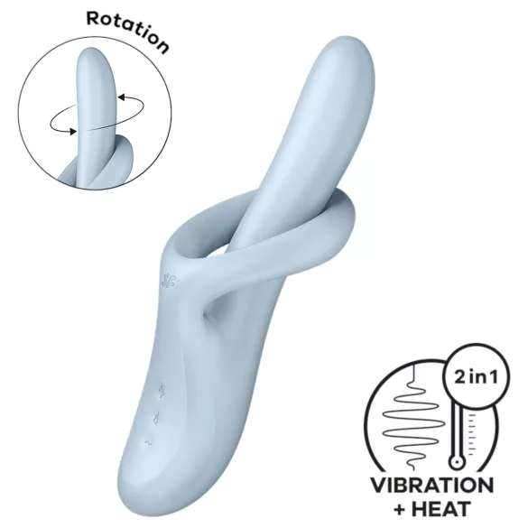 Satisfyer Heat Flex 4 - värmande vibrator med klitorisstimulans (blå)