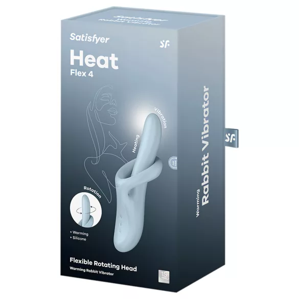 Satisfyer Heat Flex 4 - värmande vibrator med klitorisstimulans (blå)
