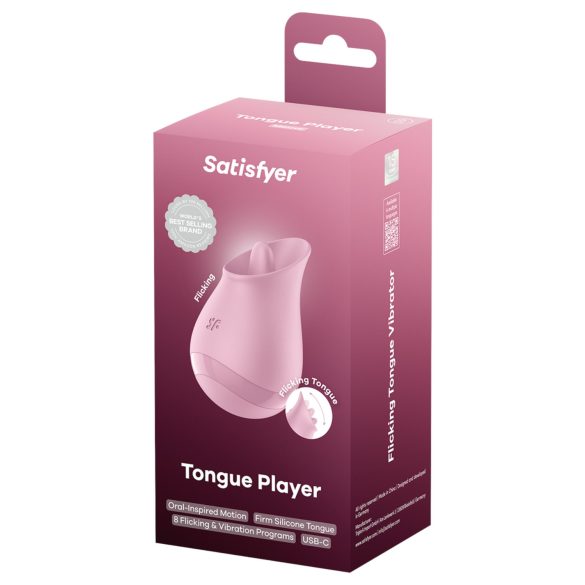 Satisfyer - klitorisvibrator med tunga - silikon rosa