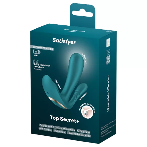 Satisfyer Top Secret+ - 3-armad, bärbar vibrator (grön)