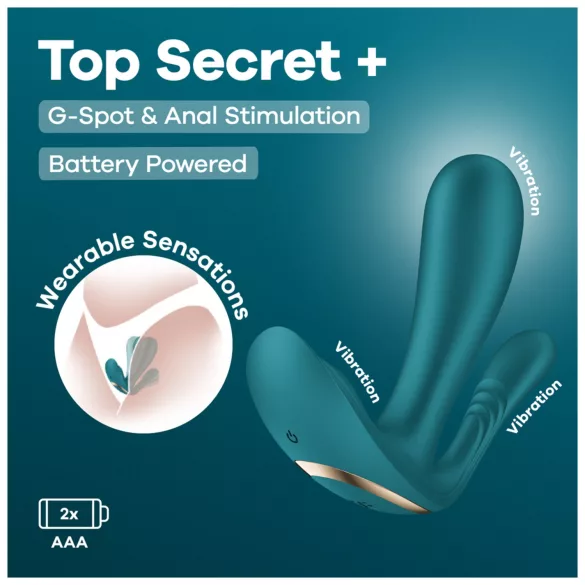 Satisfyer Top Secret+ - 3-armad, bärbar vibrator (grön)