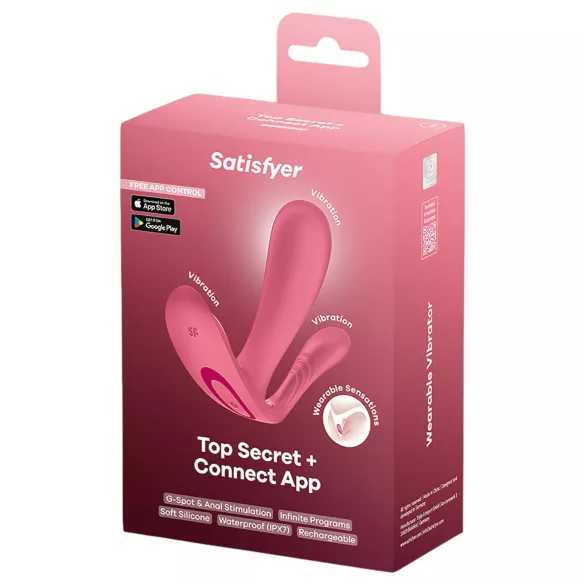 Satisfyer Top Secret+ - bärbar G-punkts- och analvibrator (rosa)