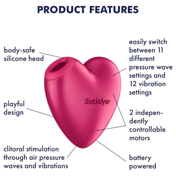 Satisfyer Cutie Heart - lufttryck klitorisstimulator - rosa