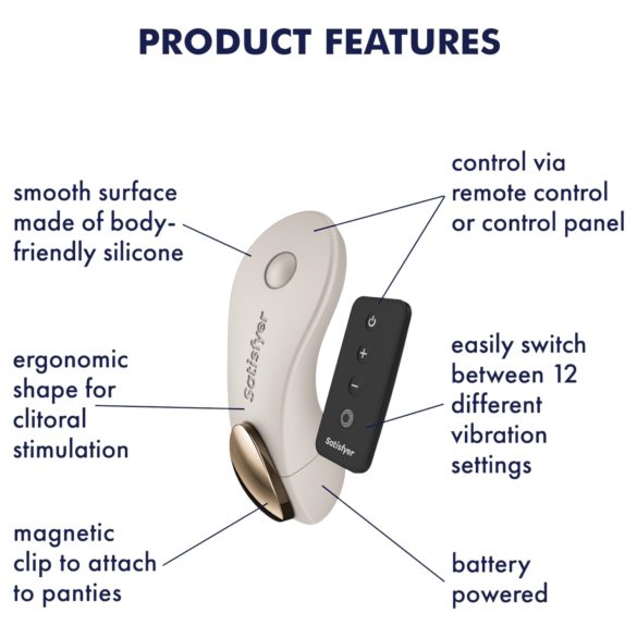 Satisfyer - trosvibrator - diskret fjärrstyrd - vit