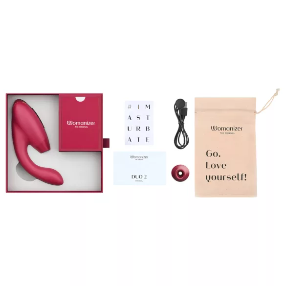 Womanizer Duo 2 - G-punktsvibrator och klitorisstimulator - röd