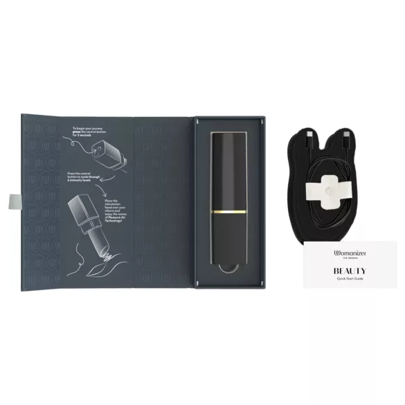 Womanizer Beauty - läppstiftsformad luftvibrator för klitoris (svart)