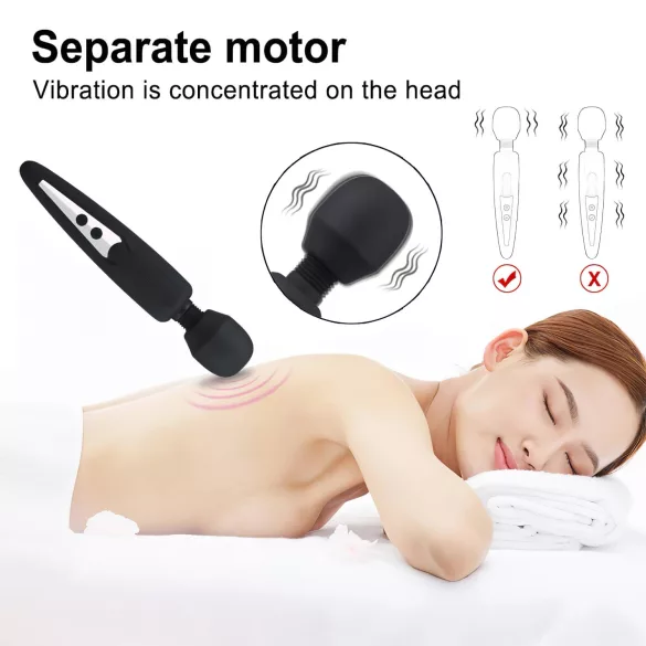 Mrow - uppladdningsbar vattentät massagevibrator - svart