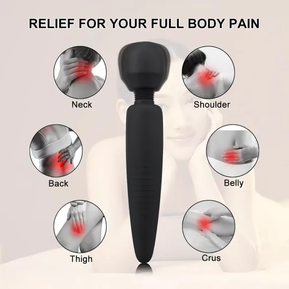 Mrow - uppladdningsbar vattentät massagevibrator - svart