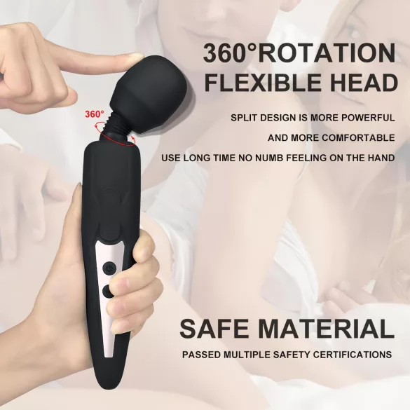 Mrow - uppladdningsbar vattentät massagevibrator - svart