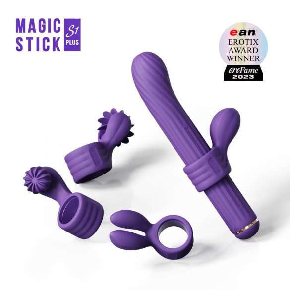 Magisk Stav - vibrator med utbytbara tillbehör (lila)