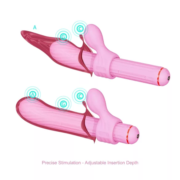 Magiska Staven - vibrator med utbytbara delar (rosa)
