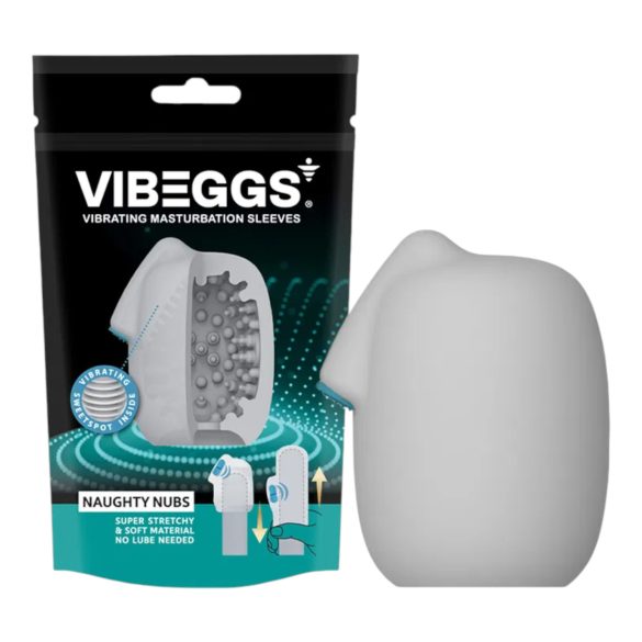 VIBEGGS Naughty Nubs - Vibrerande Äggmasturbator (Vit)