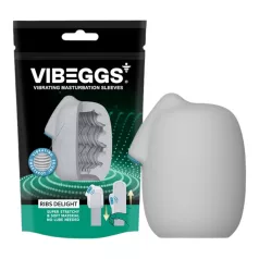 VIBEGGS - vibratoräggmasturbator - räfflad insida - vit