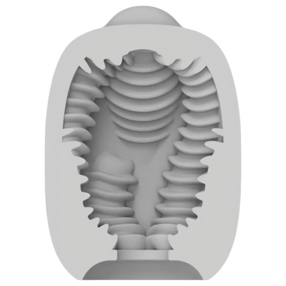 VIBEGGS Twisty Tongues - vibrerande äggmasturbator (vit)