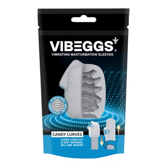 VIBEGGS Candy Curves - vibratorägg masturbator - vit
