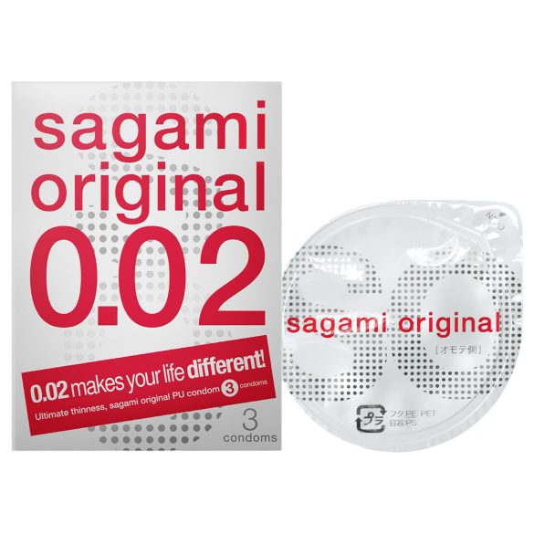 Sagami Original 0,02 - kondom - ultratunn - 55mm - 3 st