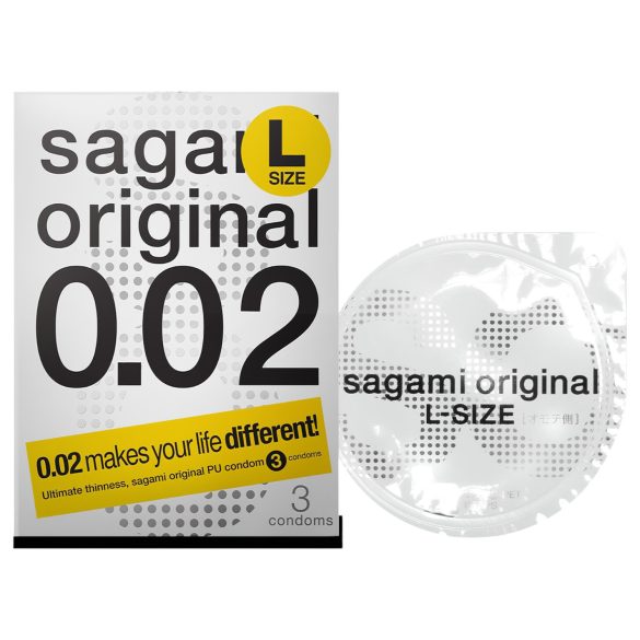 Sagami Original 0,02 L - kondom - ultratunn - 58mm (3 st)