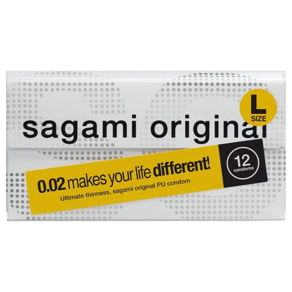 Sagami Original 0,02 L - kondom - ultratunn - 58mm - 12 st
