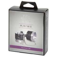 Fifty Shades of Grey - handbojor i satin - silver