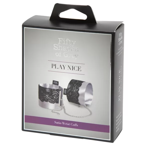 Fifty Shades of Grey Play Nice - satänghandbojor (silver)