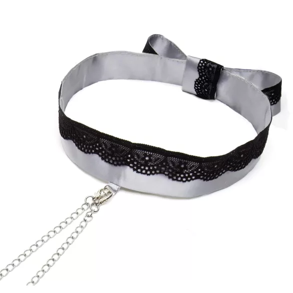 Fifty Shades of Grey Play Nice - bröstvårtsklämmor med halsband (silver)