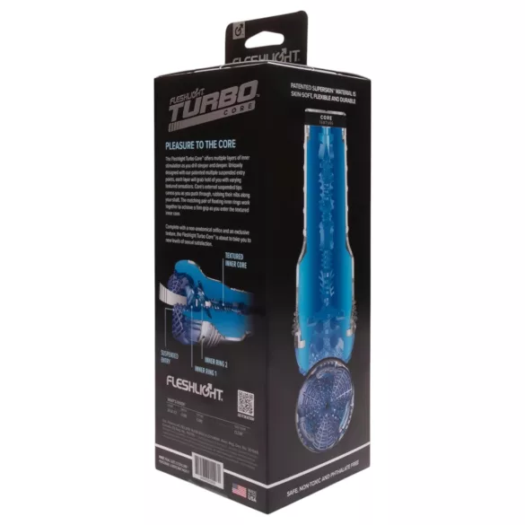 Fleshlight Turbo Core - masturbator med sugfunktion - blå