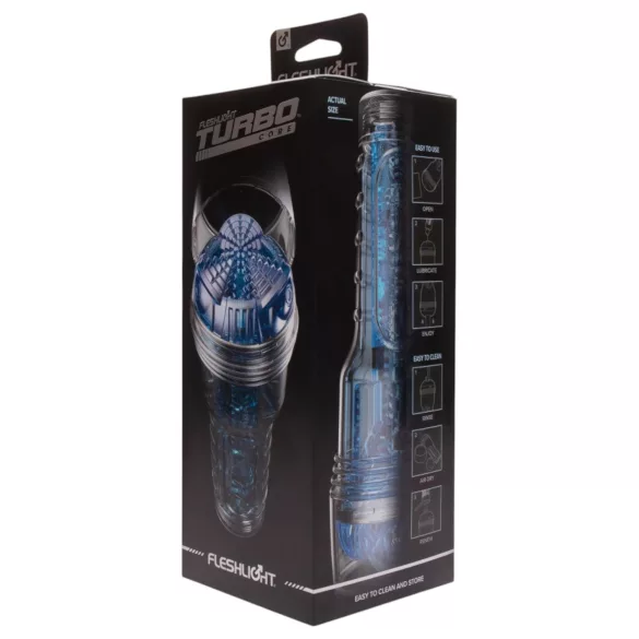 Fleshlight Turbo Core - masturbator med sugfunktion - blå