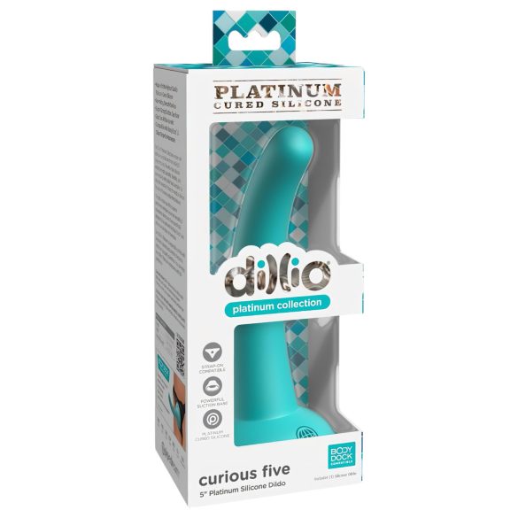 Dillio Curious Five - turkos dildo (15cm) i silikon