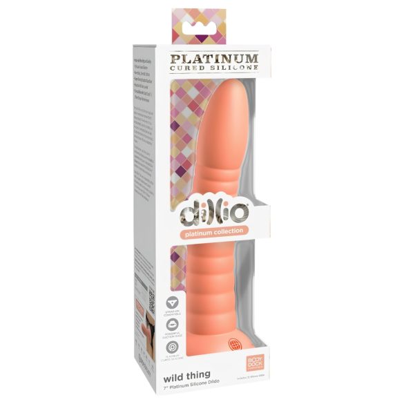Dillio Wild Thing - Räfflad dildo (19 cm) - orange