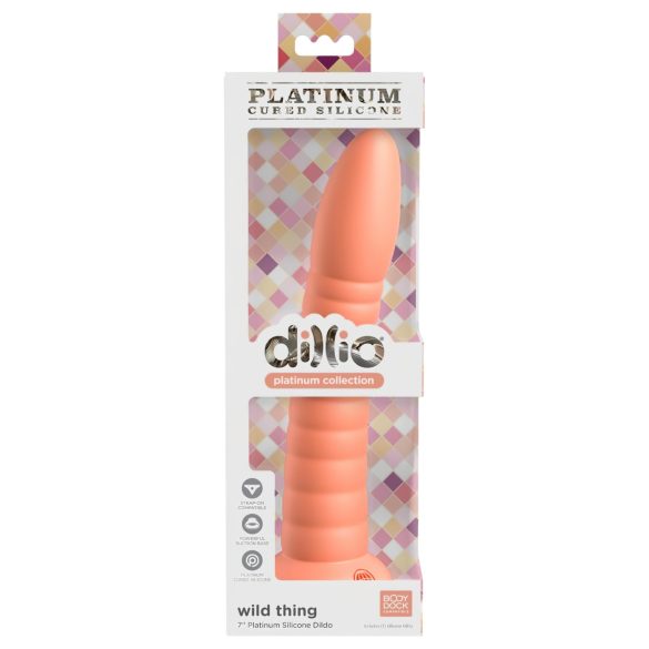 Dillio Wild Thing - Räfflad dildo (19 cm) - orange