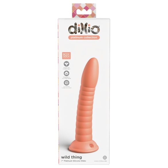 Dillio Wild Thing - Räfflad dildo (19 cm) - orange