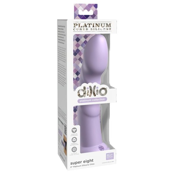 Dillio Super Eight Sugkoppsdildo i silikon (21cm) - lila