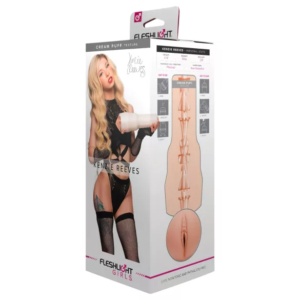 Fleshlight Kenzie Reeves Creampuff - realistisk konstgjord vagina (naturell)