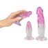 Klart kristallset - Analtränare 3 delar (transparent-rosa)
