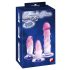 Klart kristallset - Analtränare 3 delar (transparent-rosa)