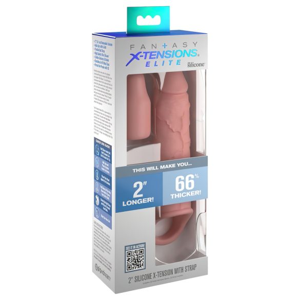 X-TENSION Elite 2 - naturfärgad penishylsa med stimulationsring
