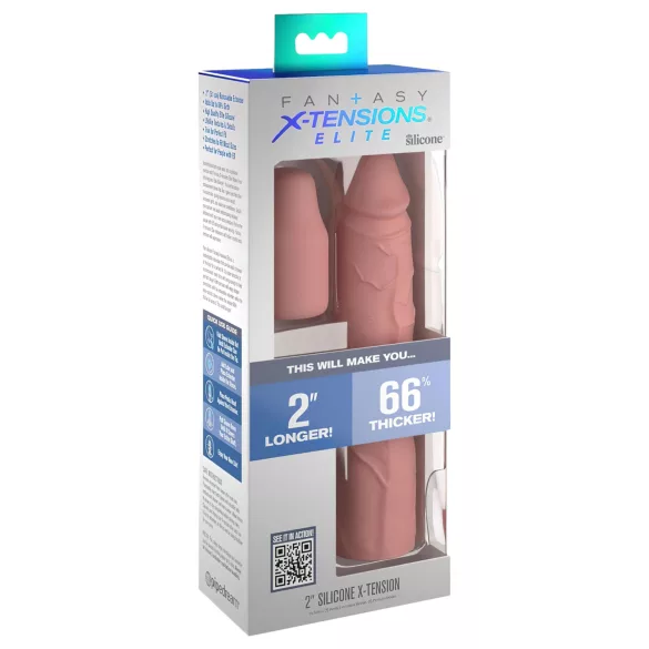 Pipedream - X-TENSION Elite 2 - förlängningshylsa för penis som kan klippas till önskad längd (naturfärg)