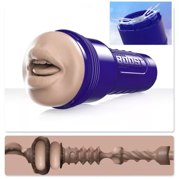 Fleshlight Boost Blow - realistisk mun onanator - naturfärg