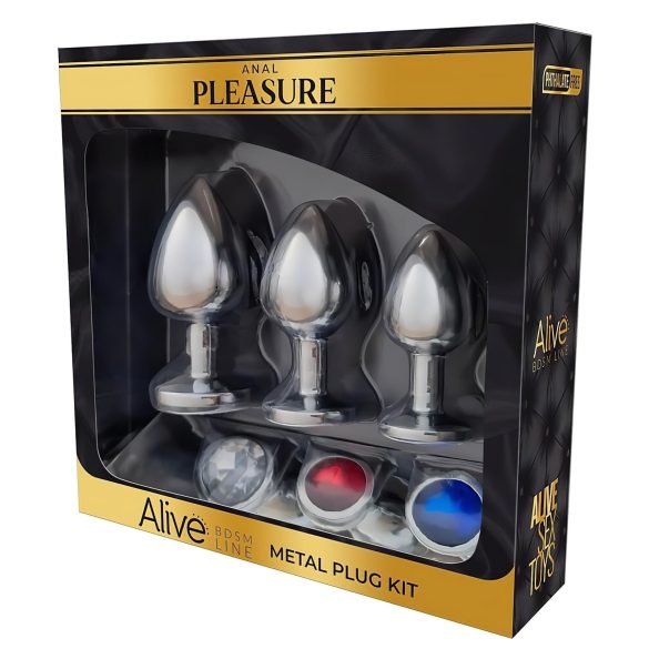 Alive - analplugg set - metall - silver